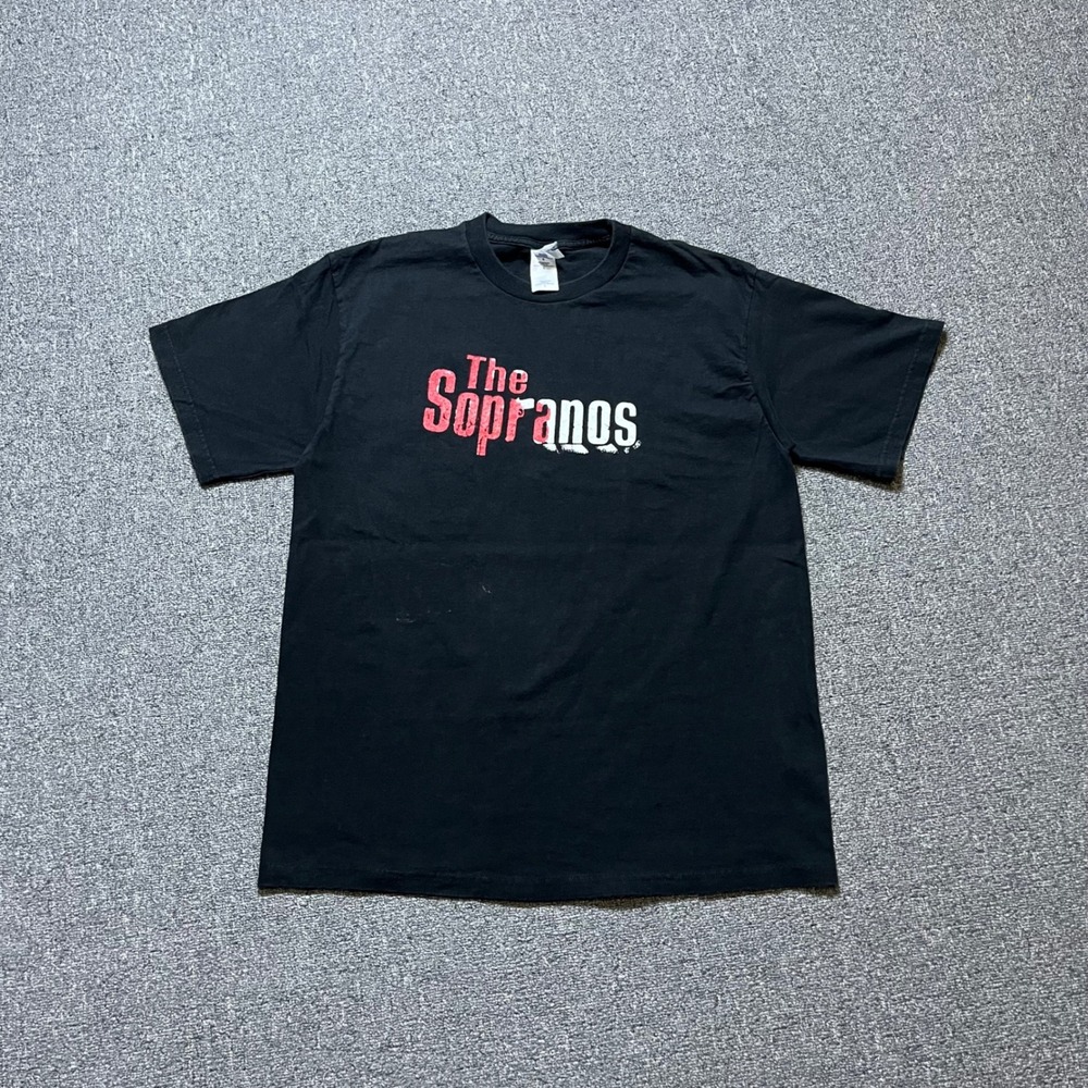 Fruit of the Loom The Sopranos Graphic T-Shirt Size L Black HBO TV Show Promo